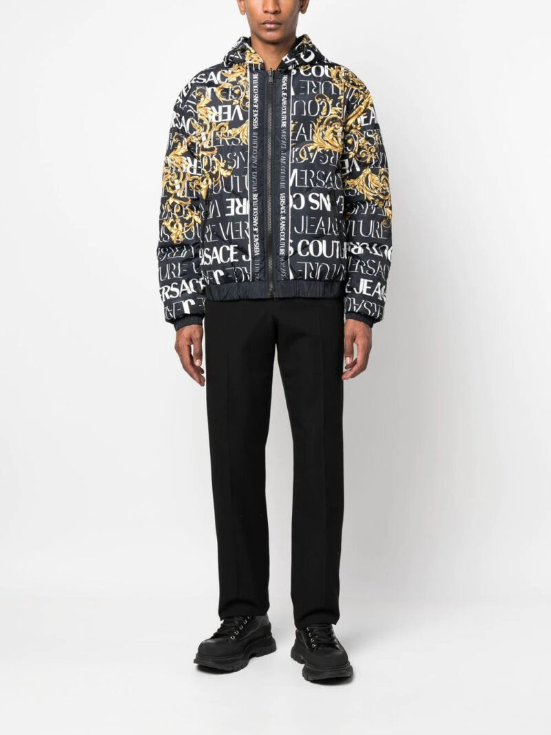 Versace Jeans Couture logo-print zip-up hooded jacket