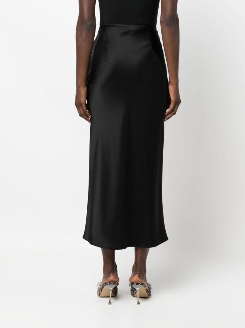 V:PM ATELIER  satin-finish flared midi skirt