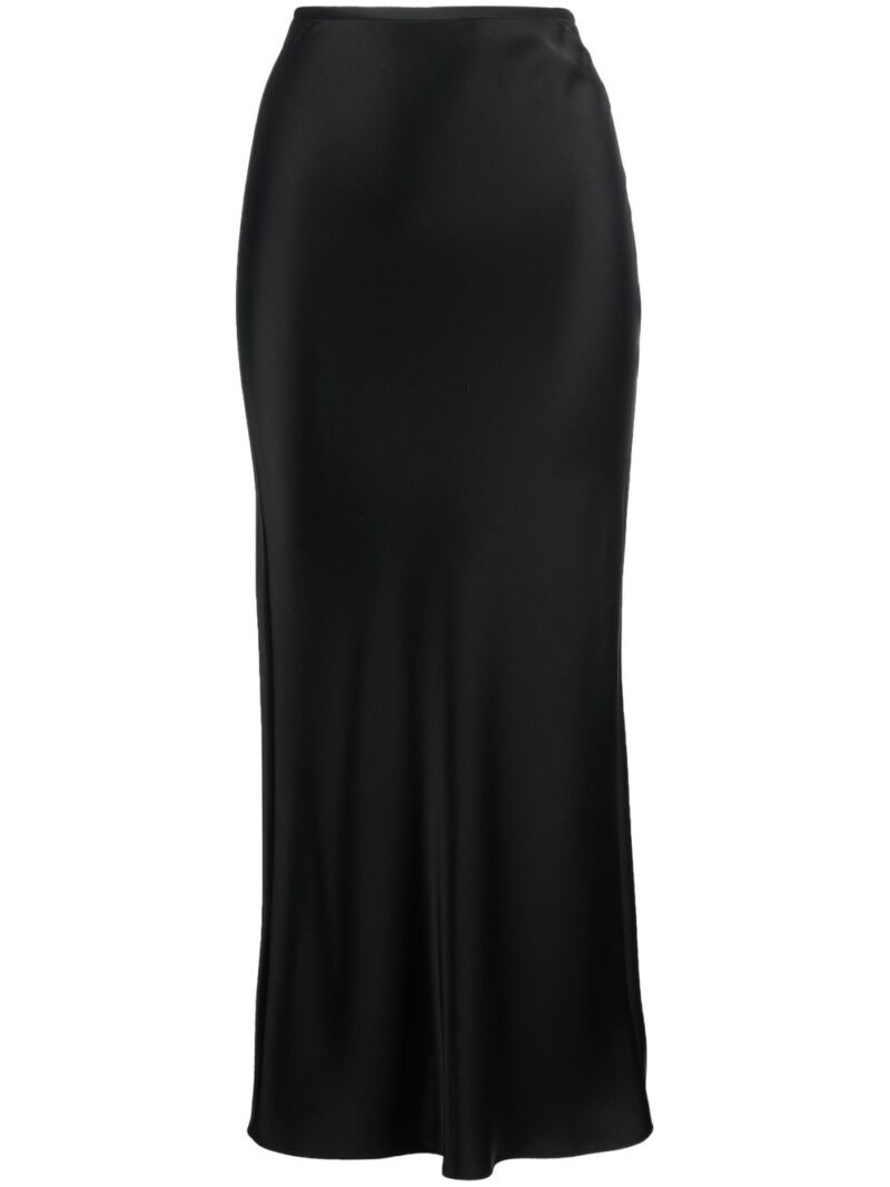 V:PM ATELIER  satin-finish flared midi skirt