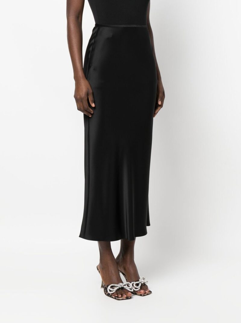 V:PM ATELIER  satin-finish flared midi skirt