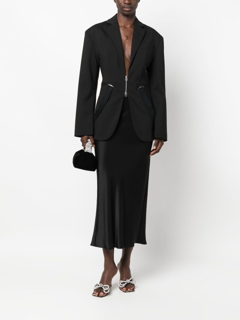 V:PM ATELIER  satin-finish flared midi skirt