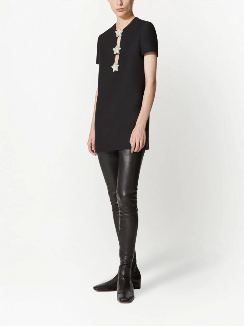 Valentino Garavani  Crepe Couture embroidered short dress