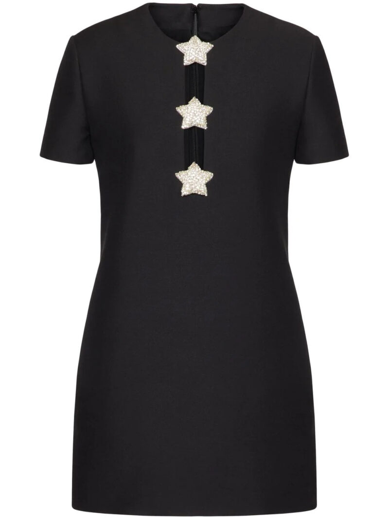Valentino Garavani  Crepe Couture embroidered short dress