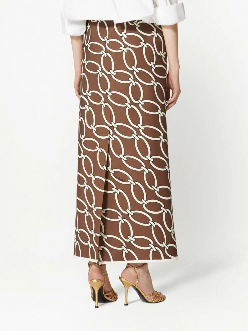 Valentino Garavani  chain-link print virgin wool skirt