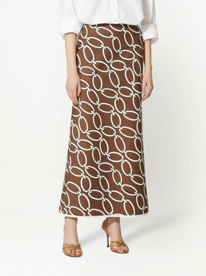 Valentino Garavani  chain-link print virgin wool skirt