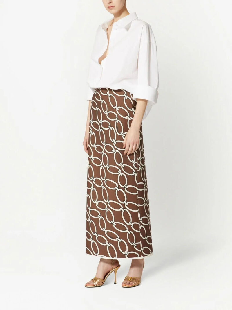 Valentino Garavani  chain-link print virgin wool skirt