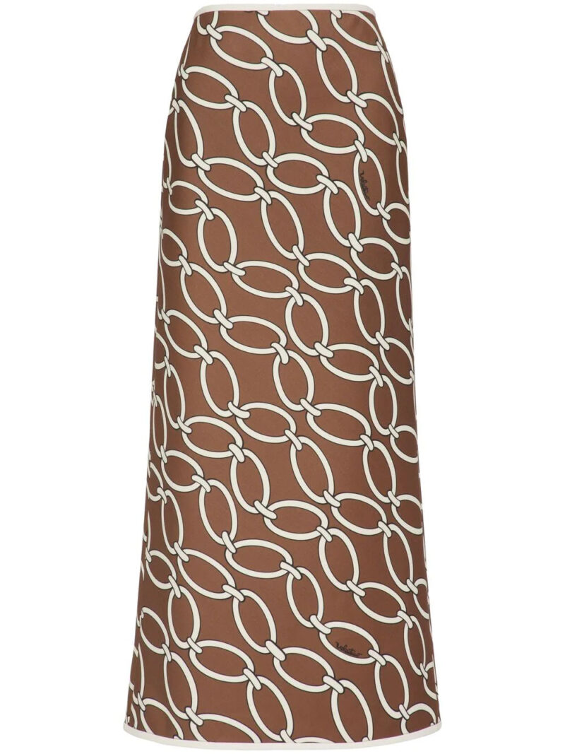 Valentino Garavani  chain-link print virgin wool skirt