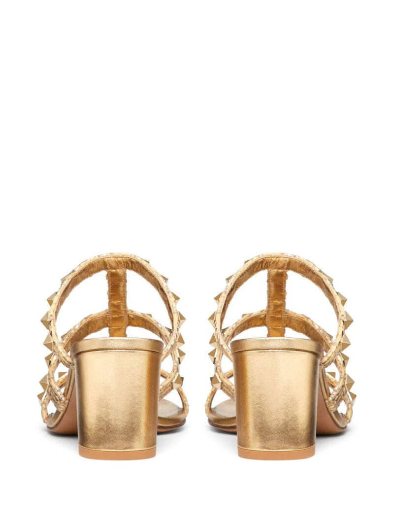 Valentino Garavani Rockstud raffia 60mm slide sandals