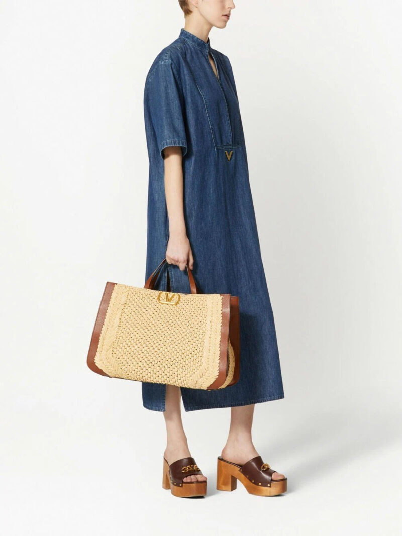Valentino Garavani  logo plaque denim kaftan