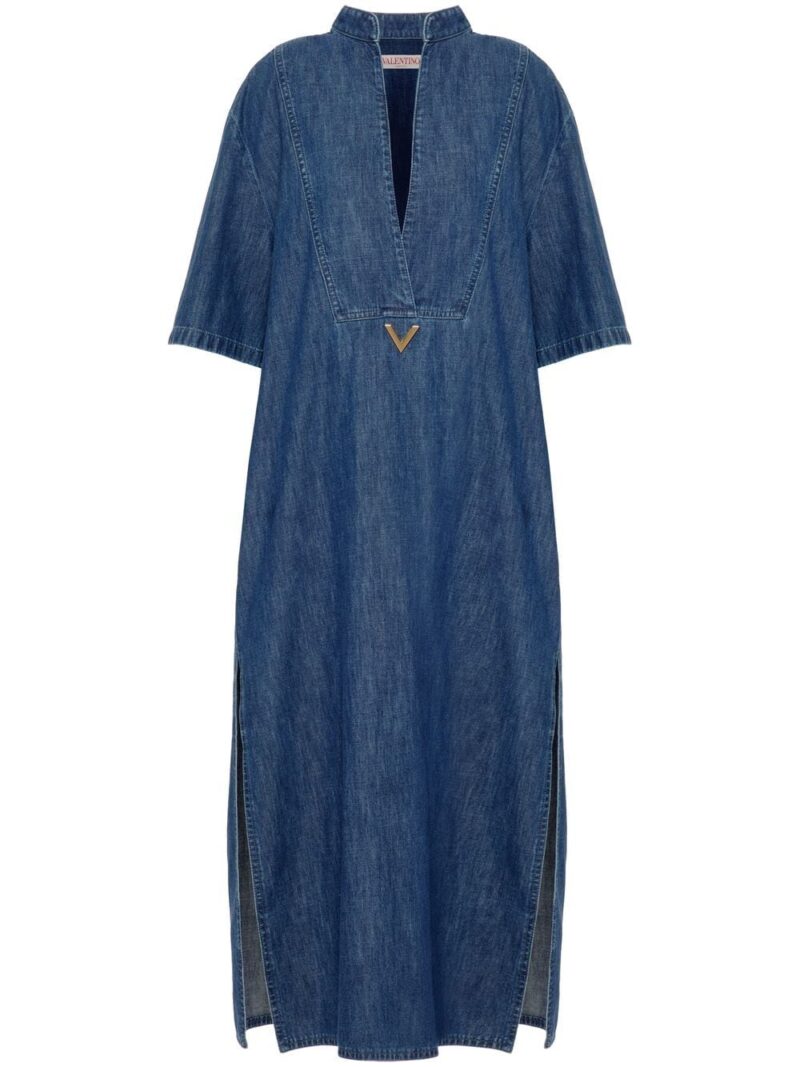 Valentino Garavani  logo plaque denim kaftan
