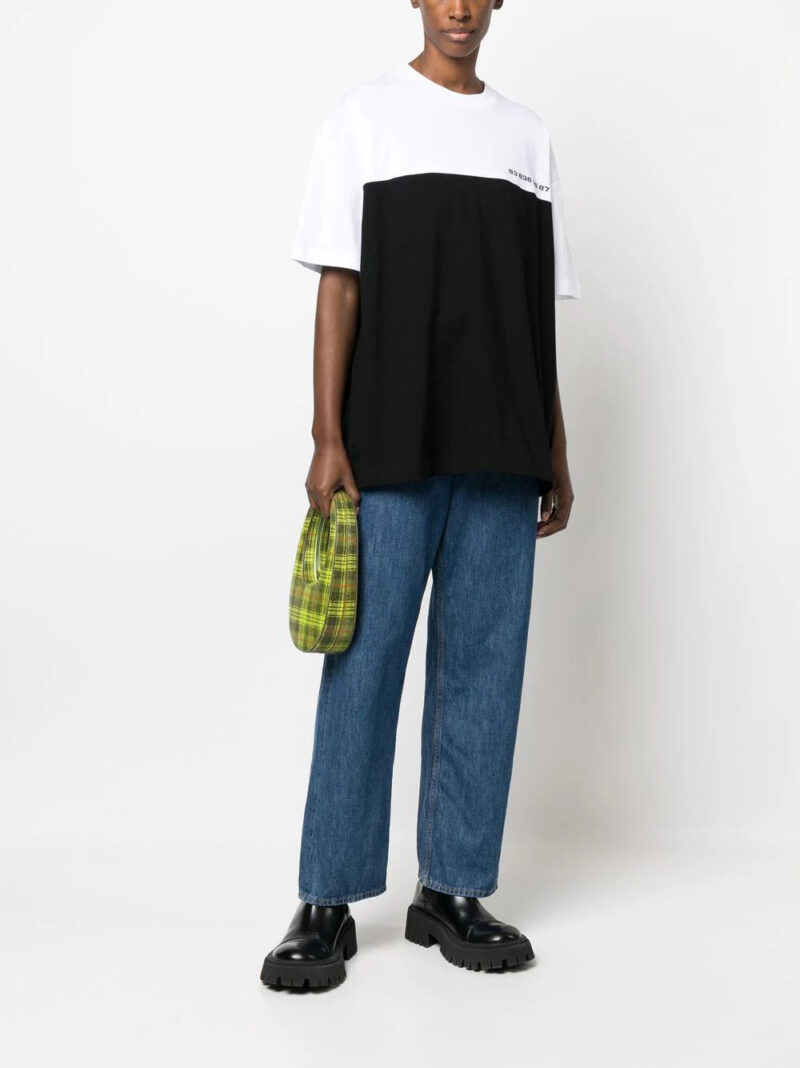 Vetements number-print two-tone T-shirt