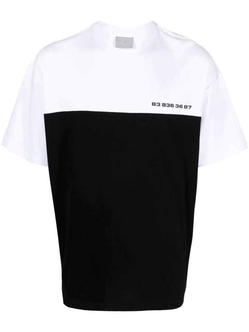 Vetements number-print two-tone T-shirt