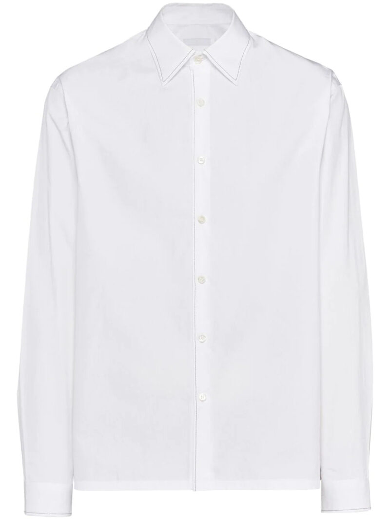 Prada chain-stitch embroidered shirt