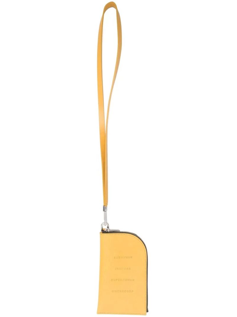 Rick Owens  neck-strap leather wallet