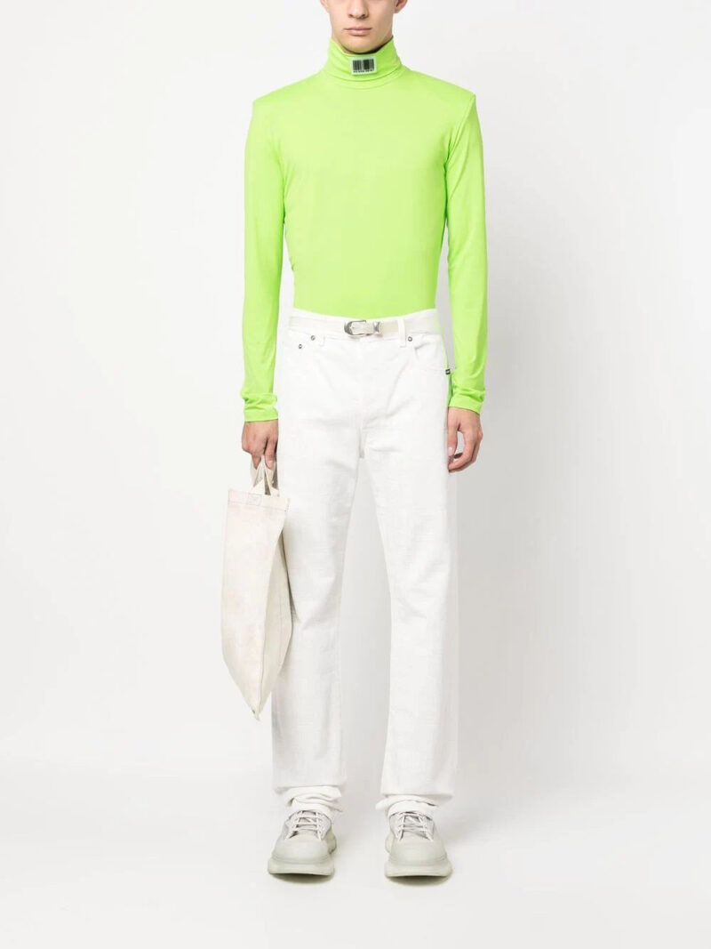 Vetements barcode-print straight-leg jeans