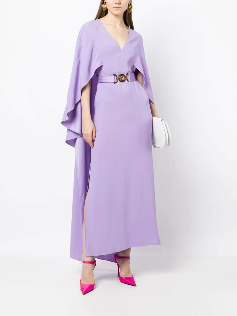 Versace  V-neck cape dress
