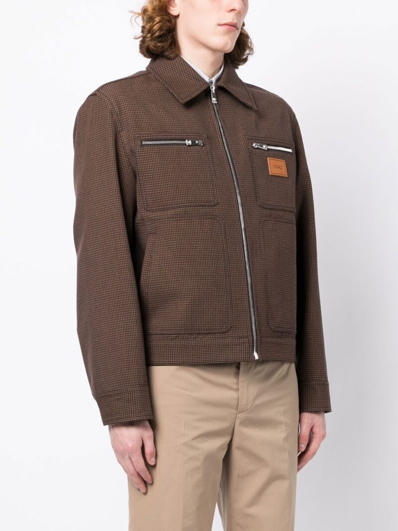 Versace  wool check-pattern shirt jacket