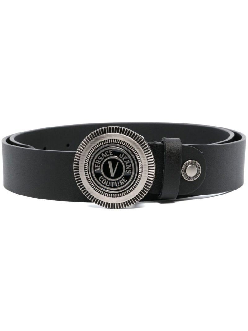 Versace engraved logo-buckle detail belt