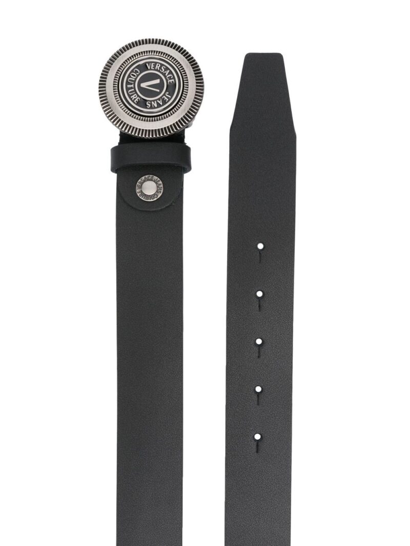 Versace engraved logo-buckle detail belt