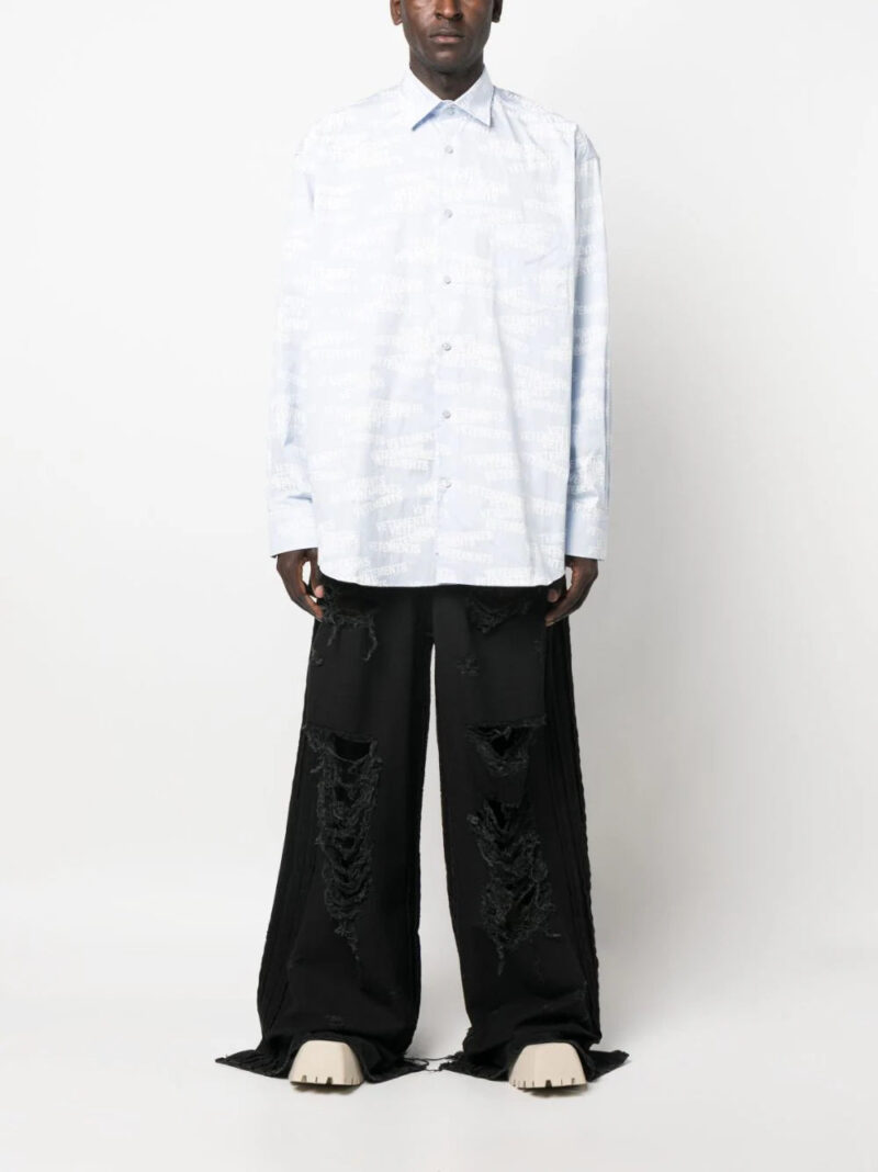 VETEMENTS  distressed-effect wide-leg jeans
