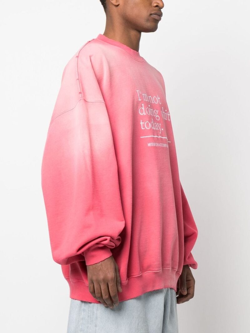 VETEMENTS  slogan-embroidery cotton sweatshirt
