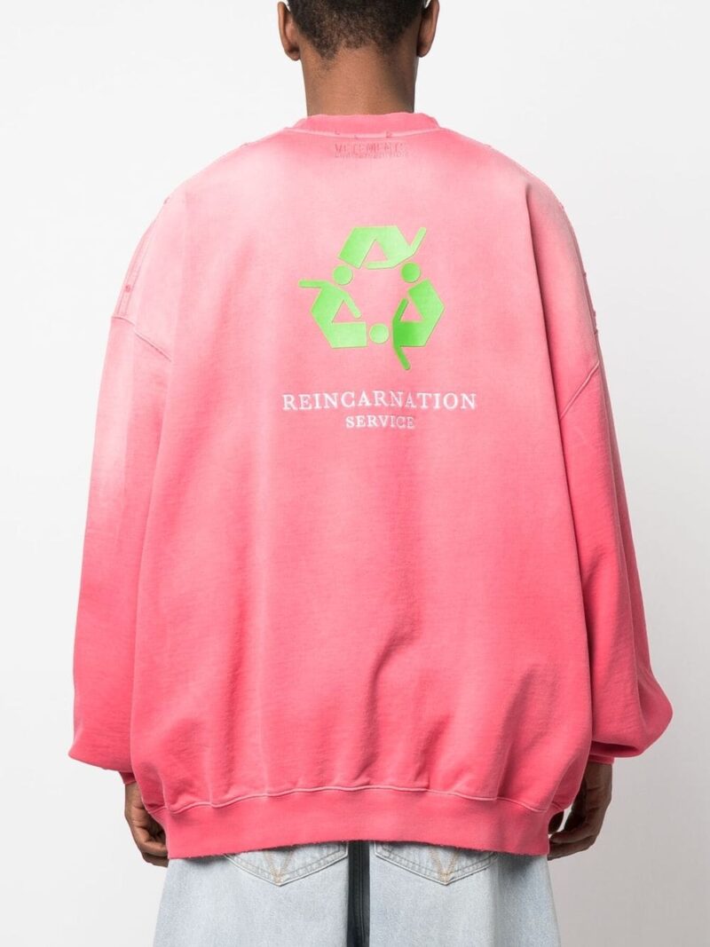 VETEMENTS  slogan-embroidery cotton sweatshirt