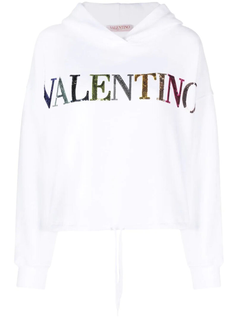 Valentino Garavani  sequinned-logo detail hoodie