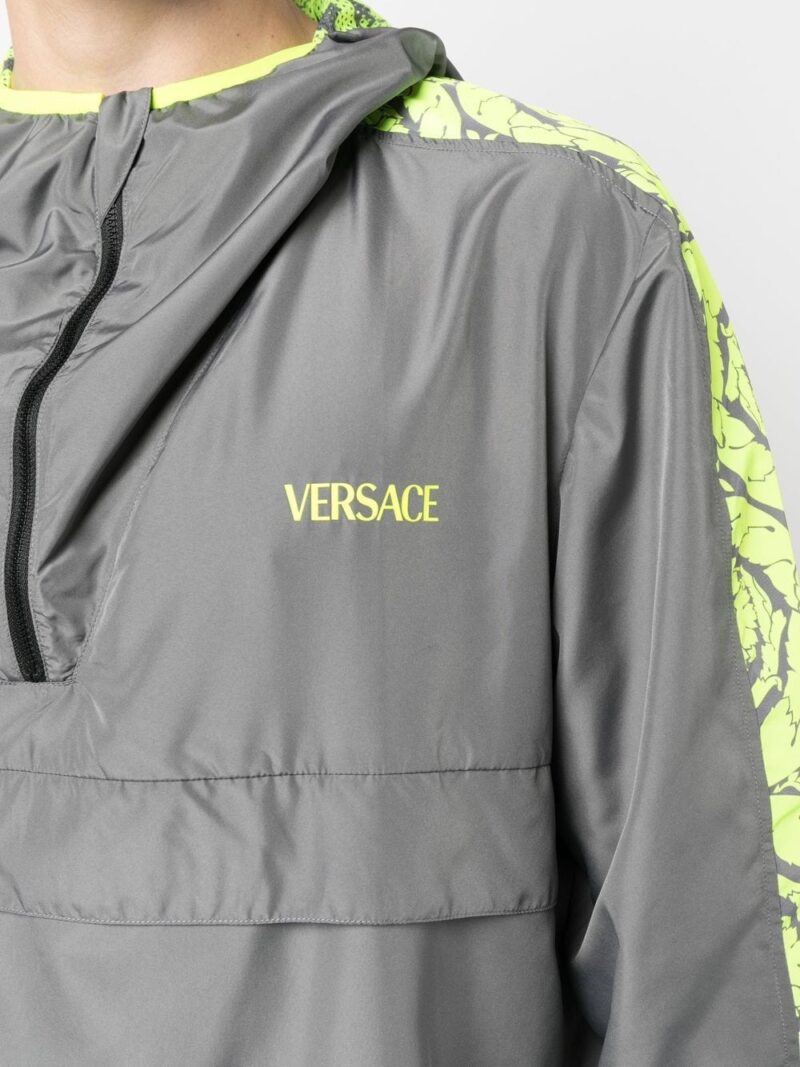 Versace Barocco-trim hooded jacket
