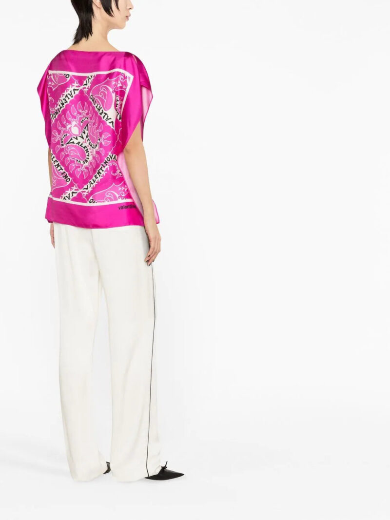 Valentino Garavani  silk logo-print blouse