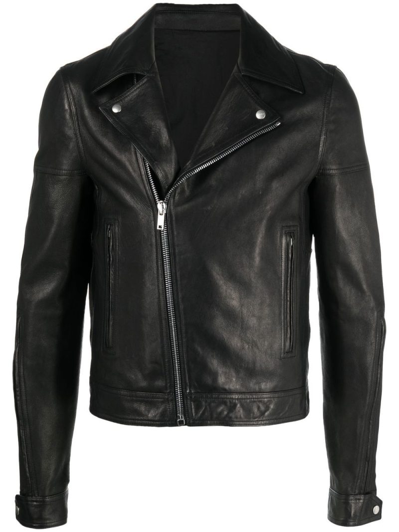 Rick Owens  leather zip-up biker jacket