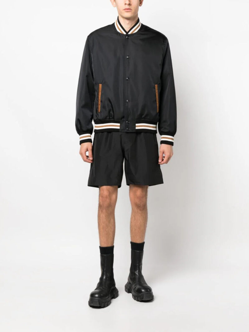 Versace  stripe-detail bomber jacket