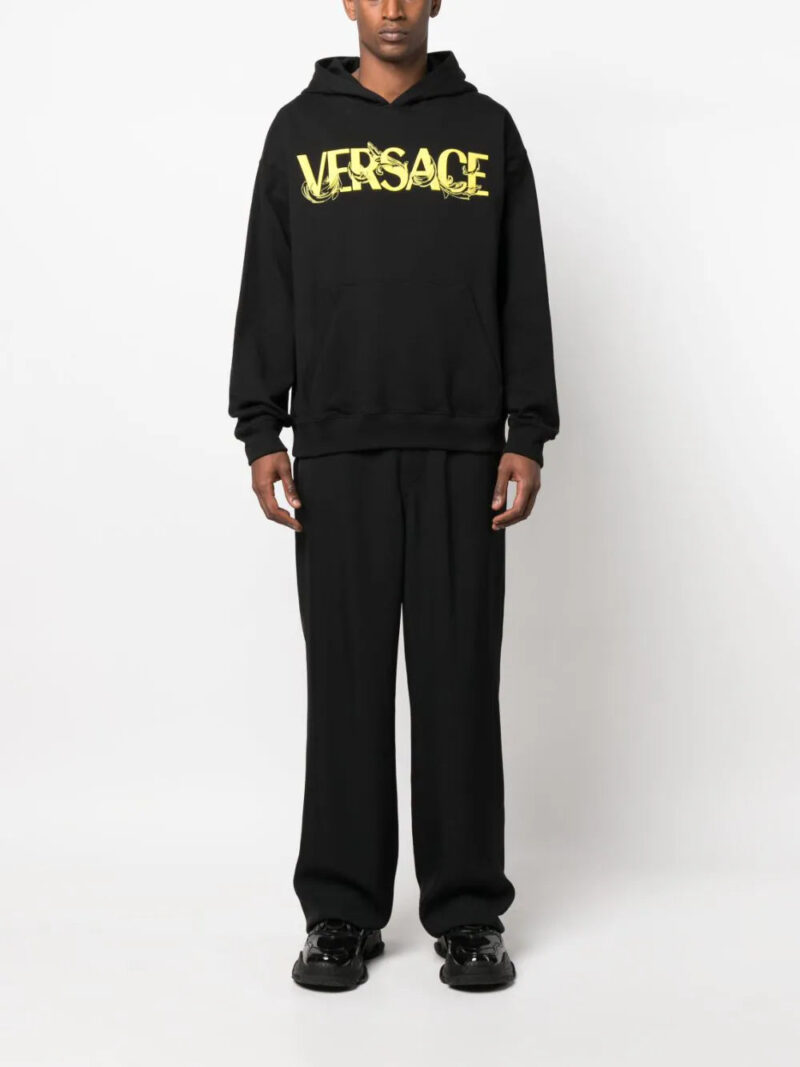 Versace  logo-print cotton hoodie