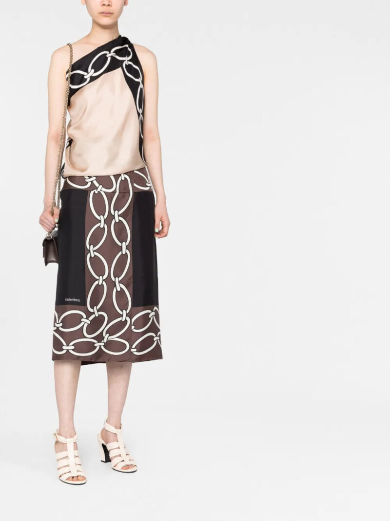 Valentino Garavani Chain 1967-print one-shoulder dress