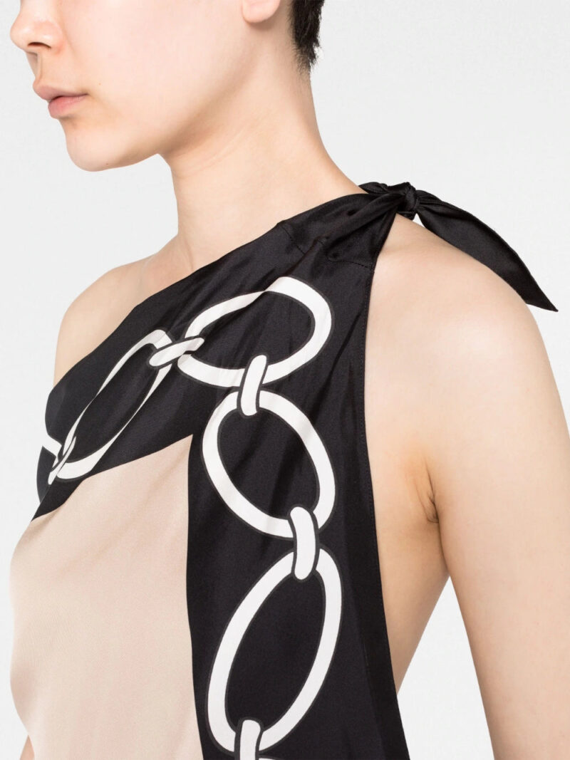 Valentino Garavani Chain 1967-print one-shoulder dress