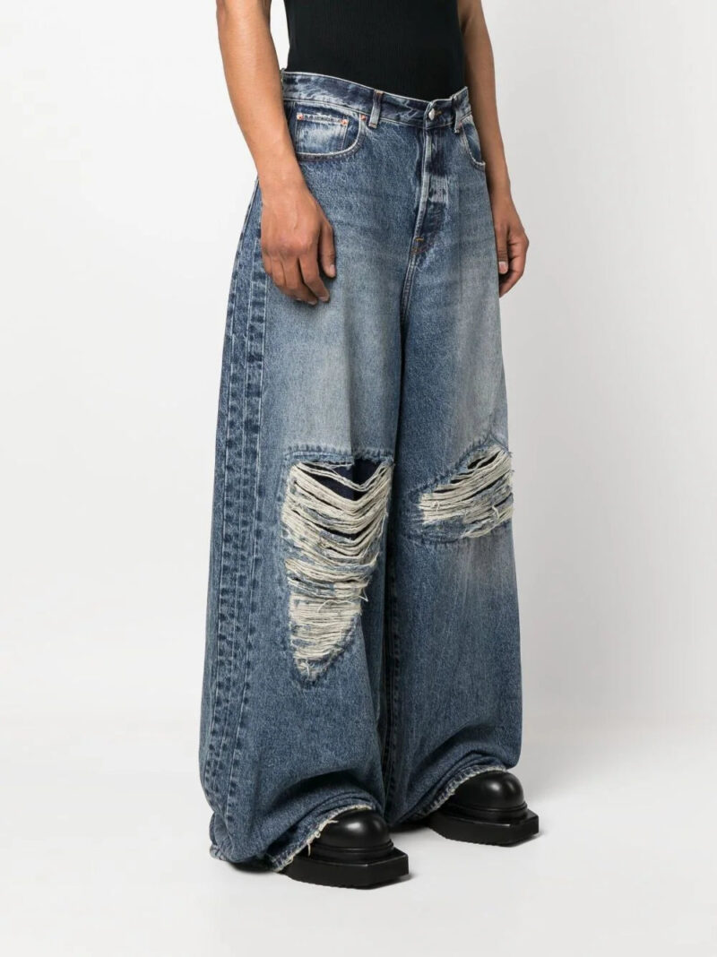 VETEMENTS  distressed wide-leg jeans
