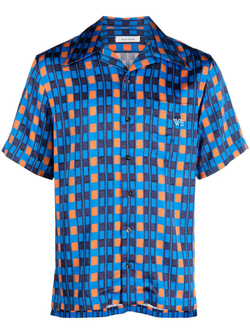 Wales Bonner  Highlife geometric-print bowling shirt