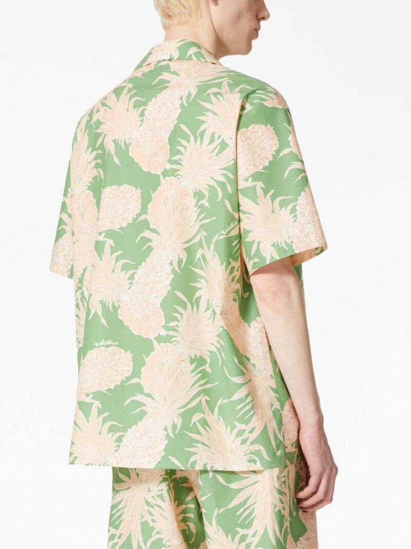 Valentino Garavani Pineapple-print cotton bowling shirt