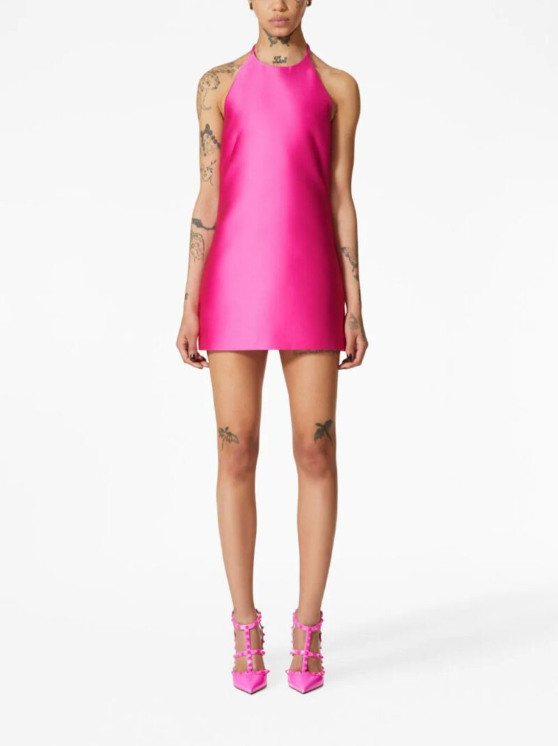 Valentino Garavani  ribbon-tie halterneck minidress
