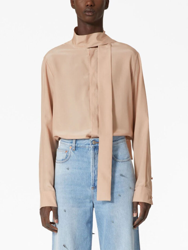 Valentino Garavani  scarf-detail silk shirt