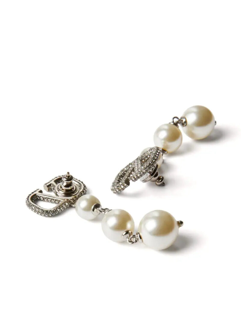 Valentino Garavani  VLogo faux-pearl drop earrings