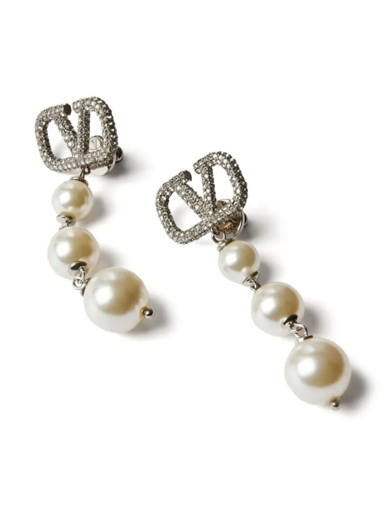 Valentino Garavani  VLogo faux-pearl drop earrings