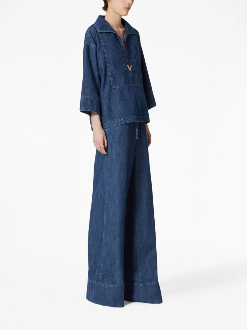 Valentino Garavani  chambray wide-leg jeans