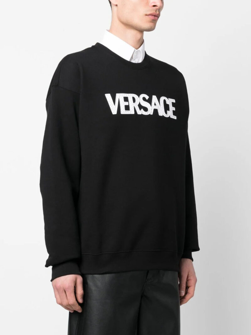 Versace mesh logo appliqué sweatshirt