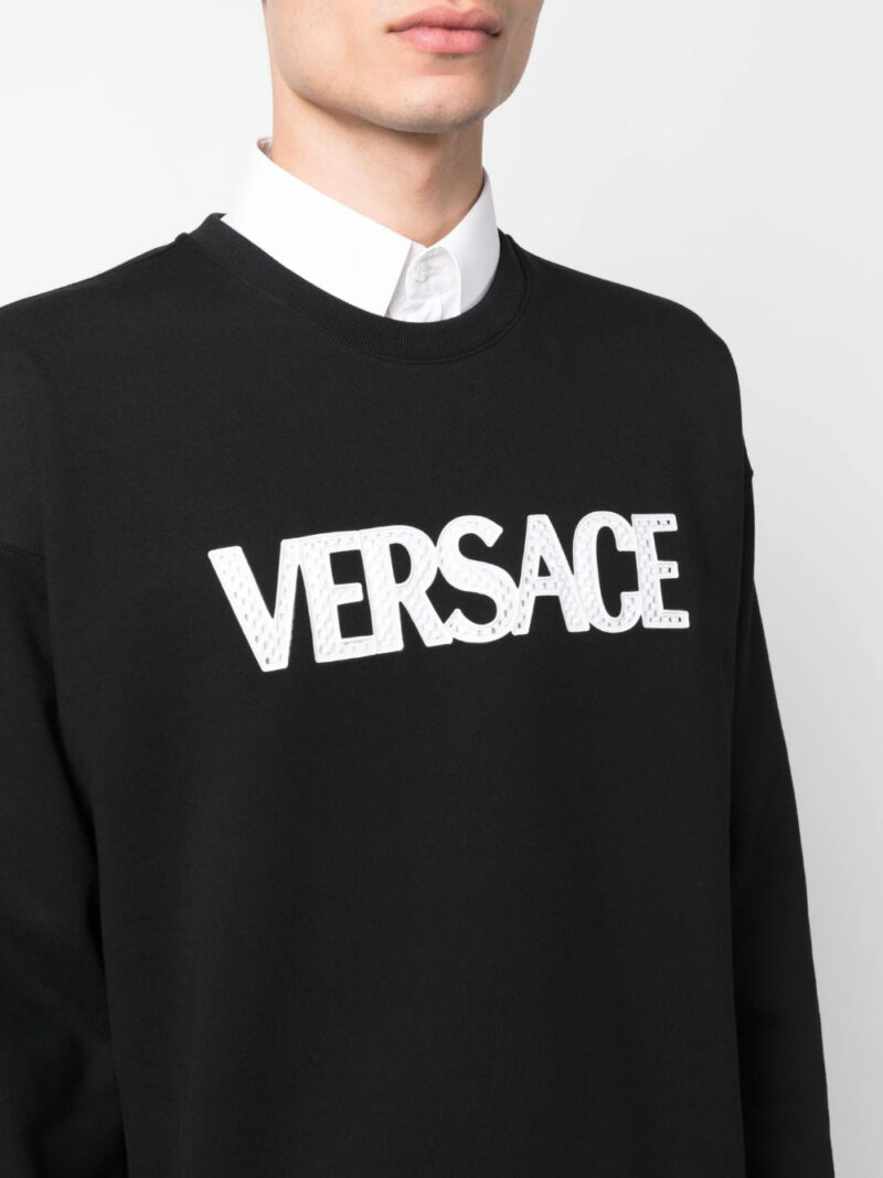 Versace mesh logo appliqué sweatshirt