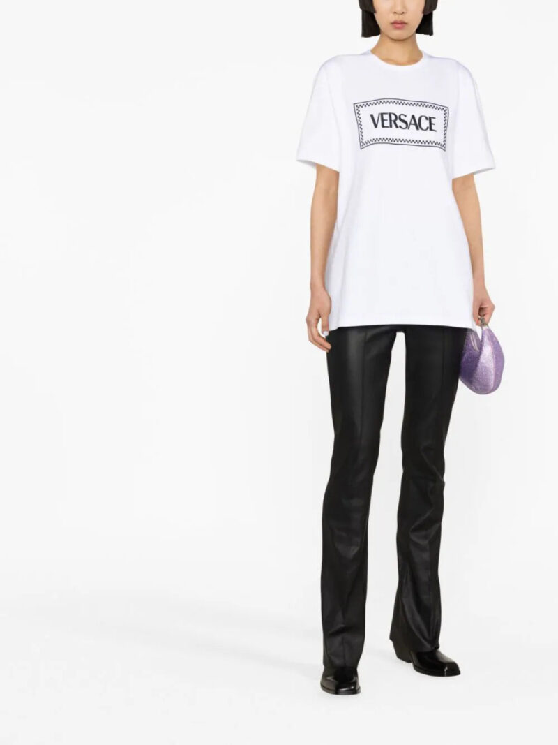 Versace logo-embroidered cotton T-shirt