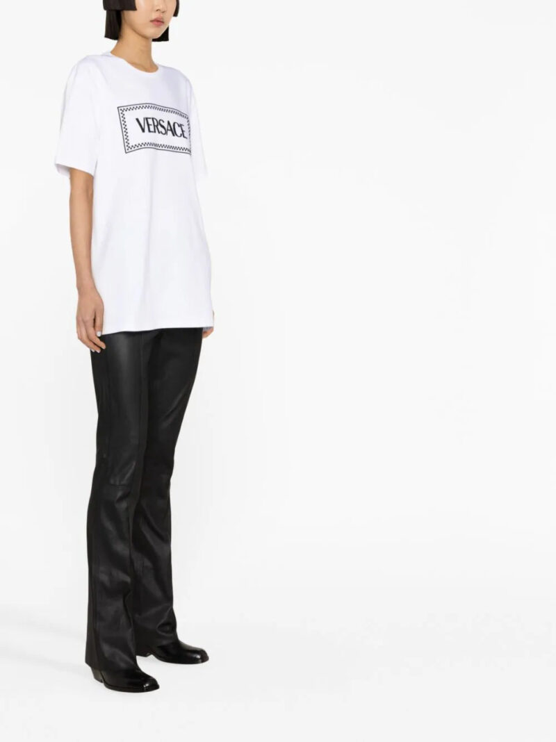 Versace logo-embroidered cotton T-shirt