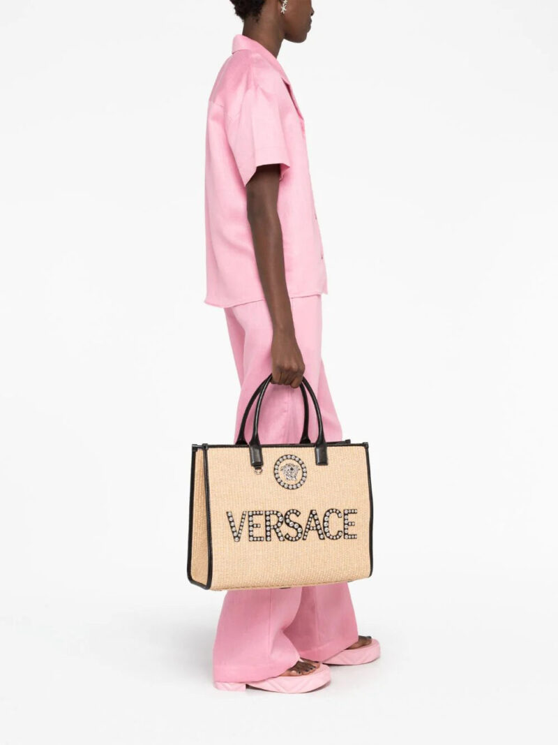 Versace  large La Medusa embellished tote bag