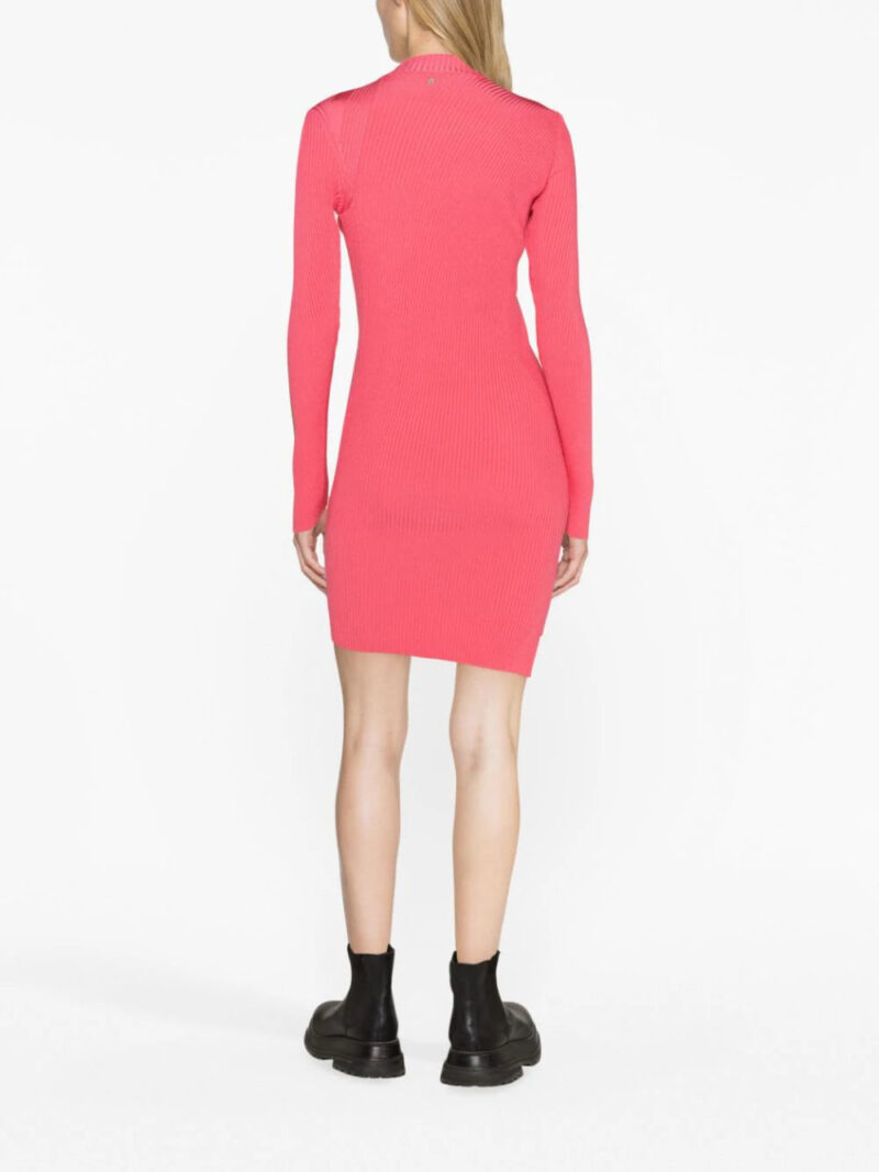 Versace ribbed-knit slashed minidress