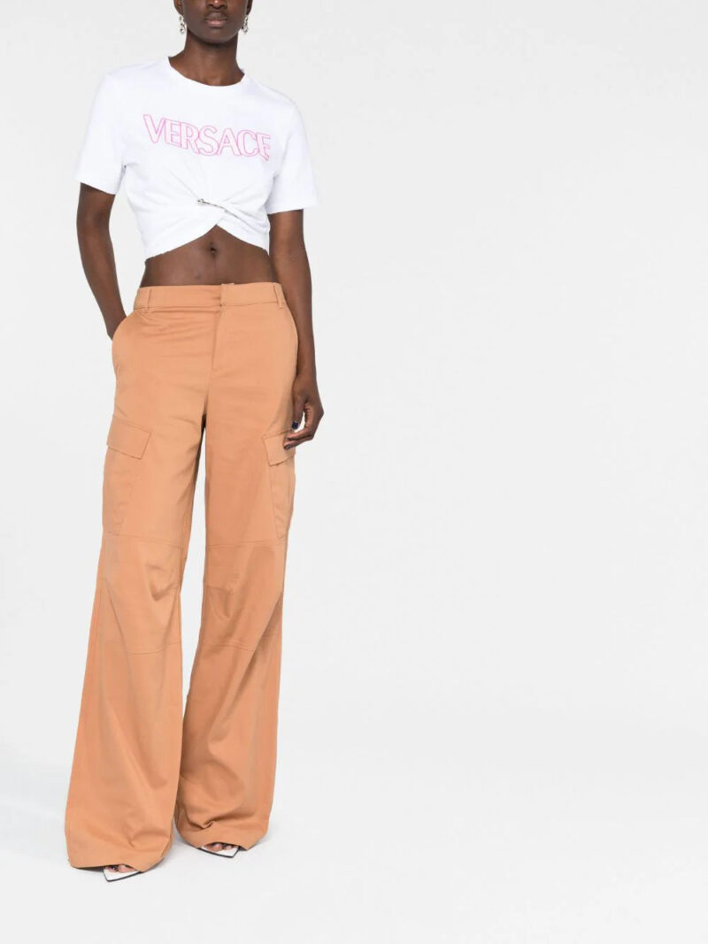 Versace  safety-pin logo-print T-Shirt