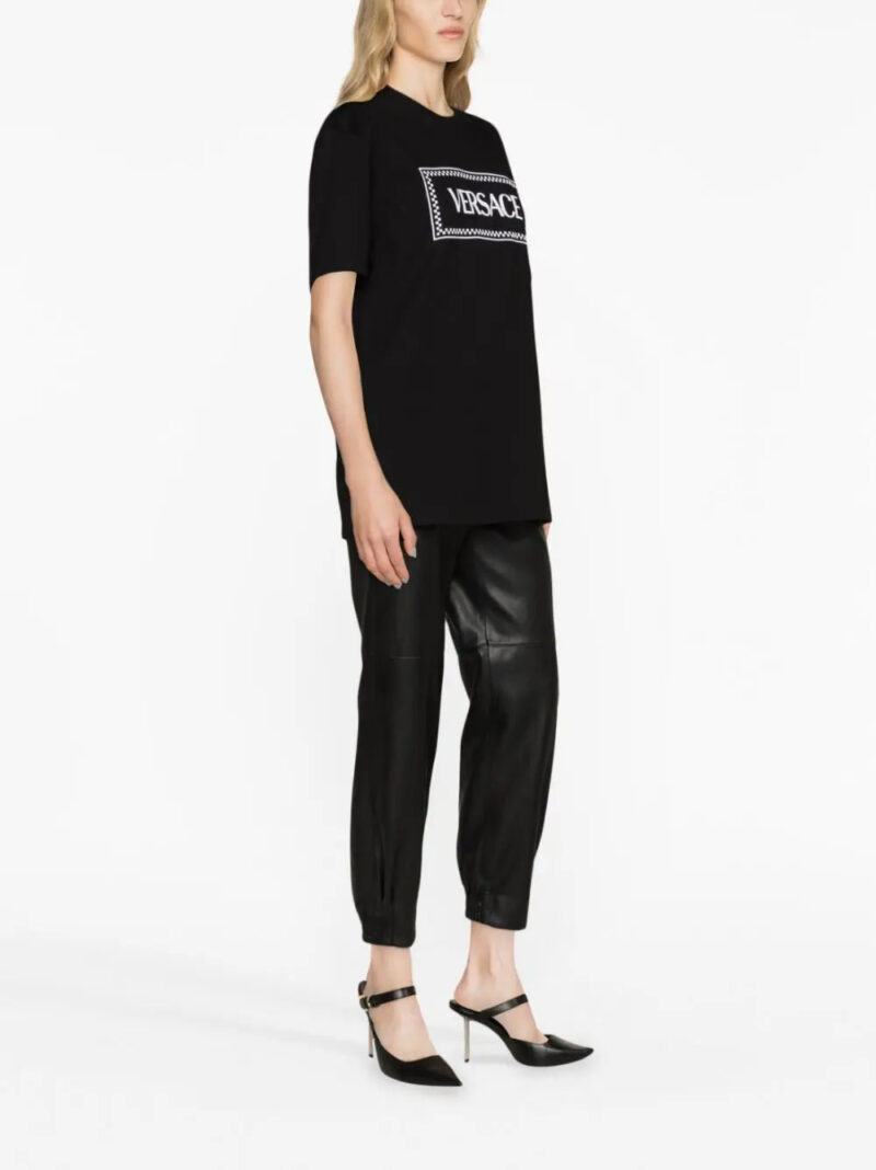 Versace logo-embroidered cotton T-shirt